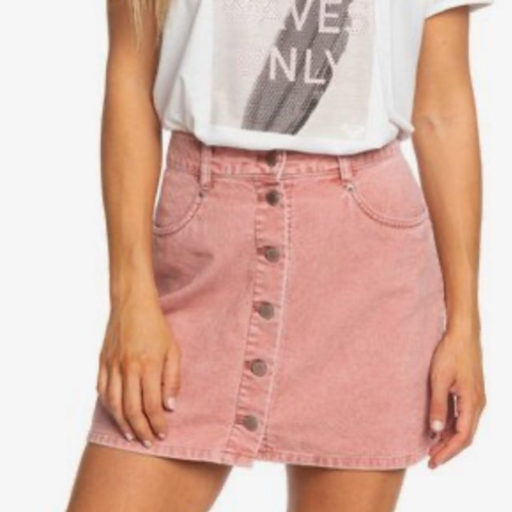 pink jean skirt